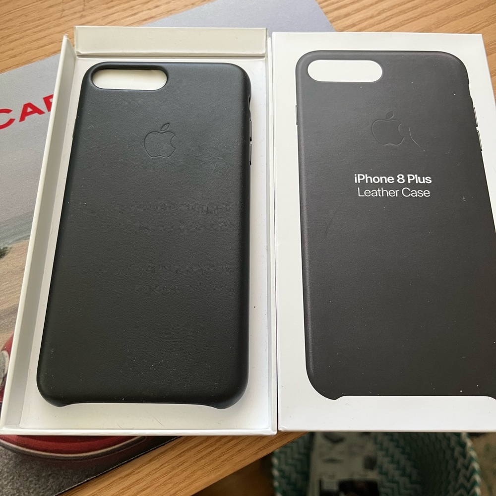 Leather black iPhone 8plus case